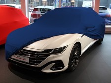 Vollgarage Car-Cover Schutzdecke Blau mit Spiegeltaschen für VW Arteon