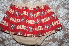 18 Mo GIRL 49ers Football Diaper Cover/Bloomers just in time for Football