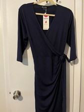 NWT Berydress Faux Wrap 3/4 Sleeve Stretch Dress Size XL