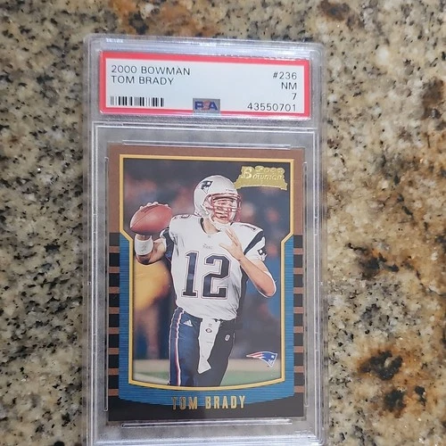 Bowman 2000 Tom Brady #236 Rookie Base PSA 7 Football New England Patriots