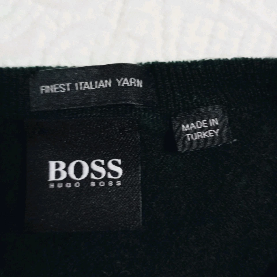 Suéter Hugo Boss Niños Grande 100% Lana Virgen Cuello Redondo Calce Regular Verde Oscuro Foto 2 de 4