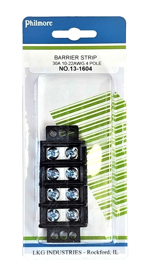 Philmore 13-1604 - 4 Position - 600V - Dual Row Terminal Block Barrier Strip - Image 3 of 3