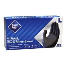 The Safety Zone Safety Zone Gnpr-Lg-Bk Gnpr Standard Glove Textured Powder-Free