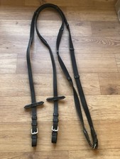 Black Leather Webbing Continental Reins buckles 3/4” Wide 58” Long Full (10) 