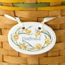 Longaberger Basket Tie On Daffodil May Flower New In Box Pottery