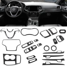 22x Carbon Fiber Interior Dash Panel Cover Trim Kit for Grand Cherokee 2016-2020