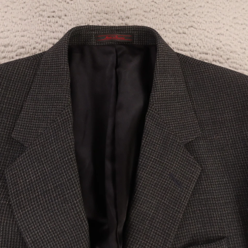Stuart Hughes Jacket M Gray Nailshead Check Wool Tweed Blazer Sport Coat 42R - Image 2 of 4