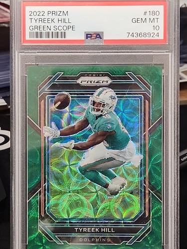 Tyreek Hill Green Scope Prizm /75 PSA 10 COLORMATCH  2022 Panini Prizm