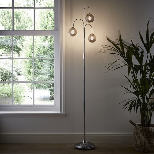 Table Lamp and Floor lamp in chrome or Antique brass options with Glass shades - Picture 7 of 8