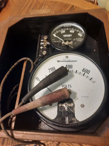Antico tester elettrico precoce Westinghouse DC Volt/Amplificatori 600 V solo arredamento - Foto 12 di 12