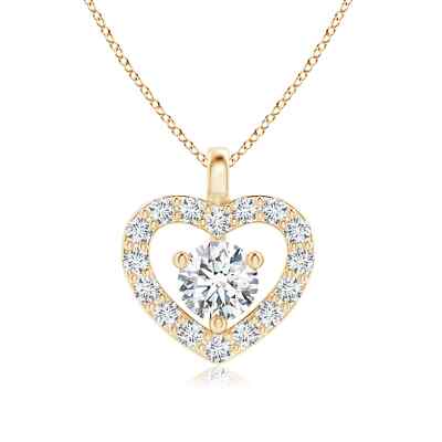 ANGARA 0.15 Ct Natural Diamond Pendant Necklace in 14K Solid Gold (G, VS2)