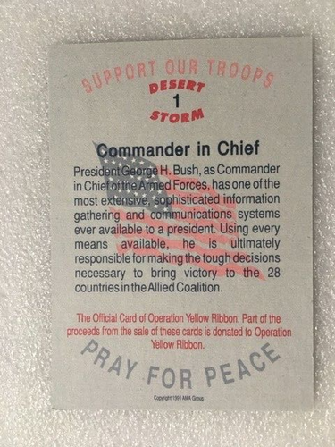 1991 Desert Storm nastro giallo comandante in capo George HW Bush #1 AMA - Foto 2 di 2