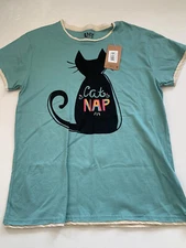 Lazy One Cat Graphic T Shirt Short Sleeve Size Small NWT W3