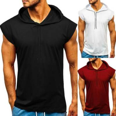 sleeveless t shirt with cap