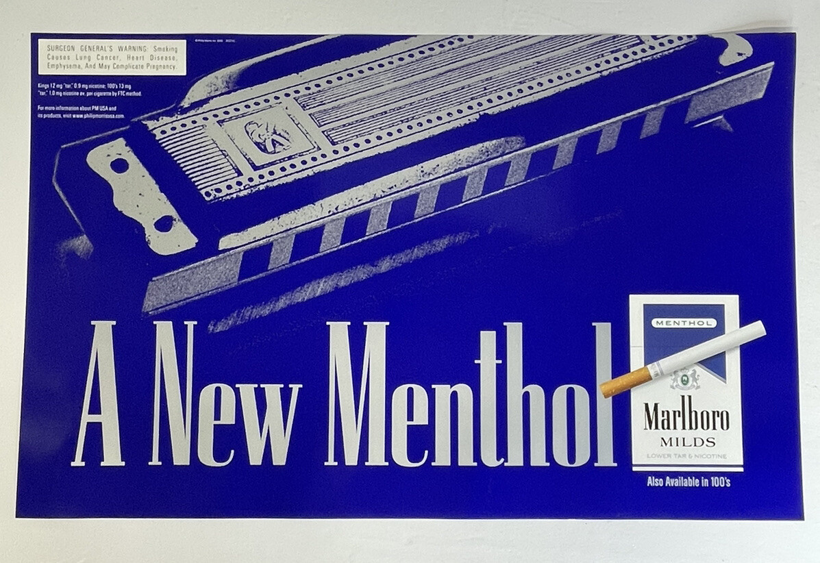 Marlboro Menthol Milds Cigarettes Store Sign Display Ad Poster ~25.5
