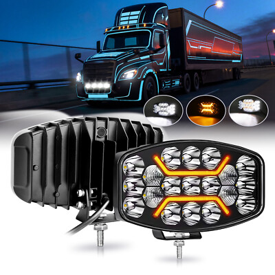 10 Zoll LED Fernscheinwerfer Demmon Klarglas 12/24V ECE E9 Weiß / Amber LKW KFZ