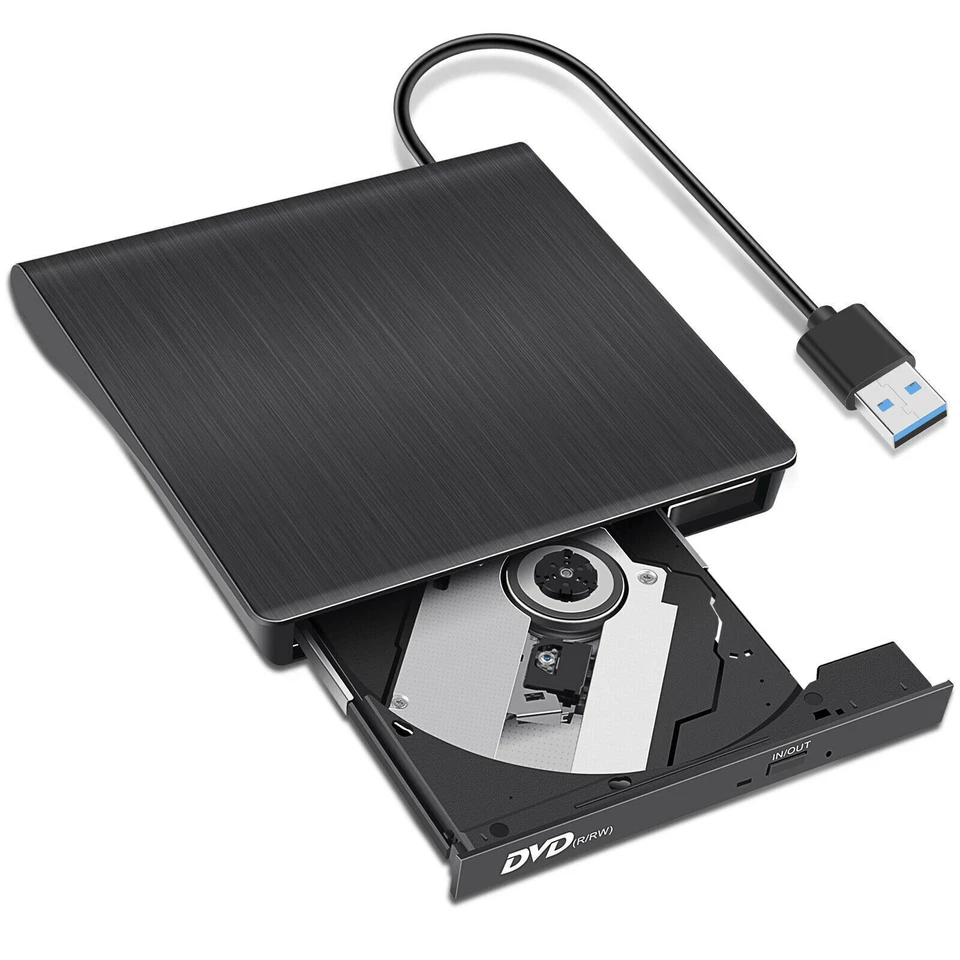Externes CD/DVD Laufwerk USB 3.0/2.0 Brenner Player für PC Laptop Windows 11 10 - Bild 4 von 4