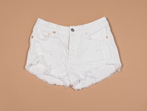 Free People White Distress Cut Off 