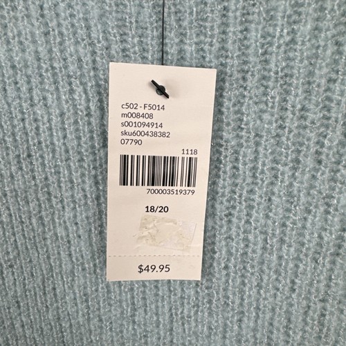 Lane Bryant Scalloped Hem Crew Sweater Women's 18/20 Blue Soft New - Picture 5 of 11