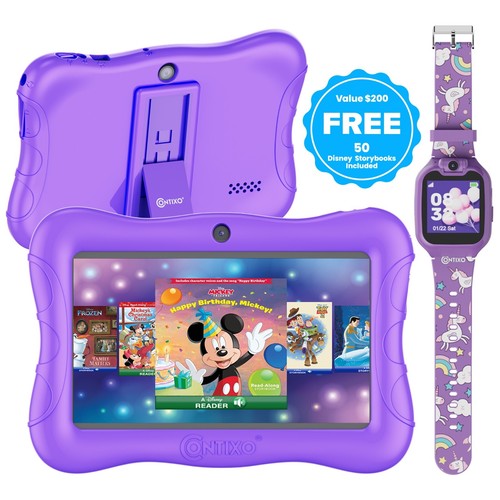Contixo V9 7" Kids Tablet with Disney eBooks & KW1 Smart Watch Camera, 32GB - Picture 11 of 37