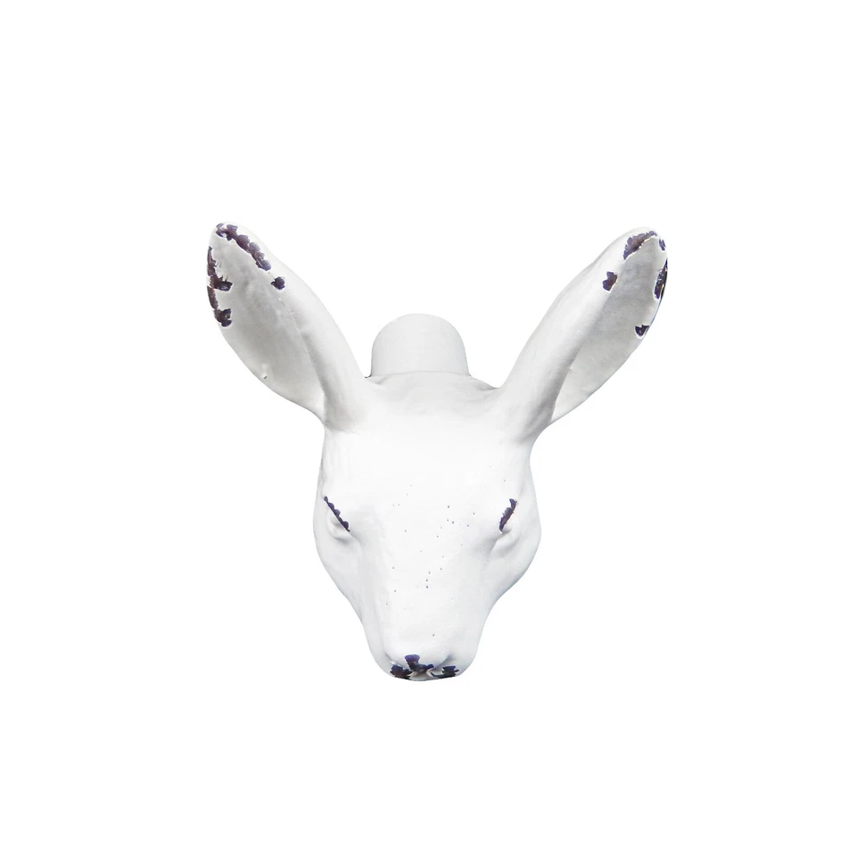 Pequeño tirador de perilla de cajón de gabinete de conejo blanco de hierro fundido estilo antiguo 1,5 pulgadas Foto 2 de 4