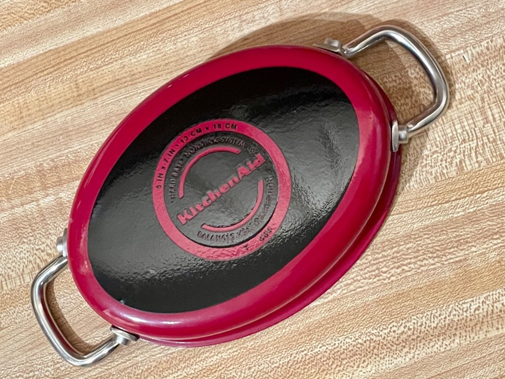 kitchenaid 5 x 7 oval red individual serving pot, nonstick system