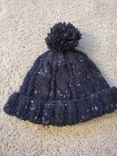 Kids Handmade Knitted Hat Toboggan Beanie Black