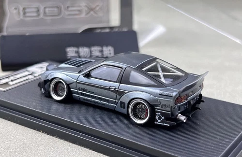 MT 1:64 JDM Gray Silvia S13 180SX Rocket Bunny Model Diecast Metal Car - Picture 16 of 18