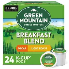 Green Mountain Breakfast Blend Decaf Coffee K Cup 24CT -