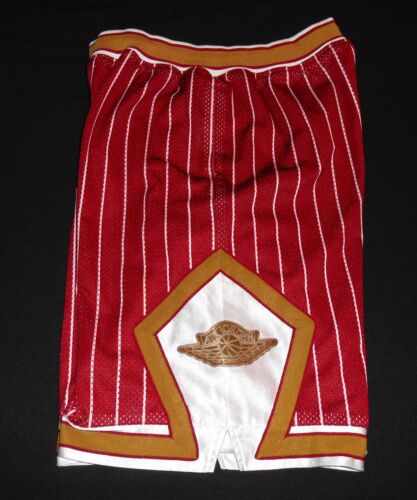 Vintage Nike Air Jordan Pinstripe Shorts Wings Burgundy Gold Cavs Sz. Large - Bild 1 von 11