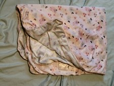 SL Home White pink Mint Green Baby Blanket Birds flower reversable
