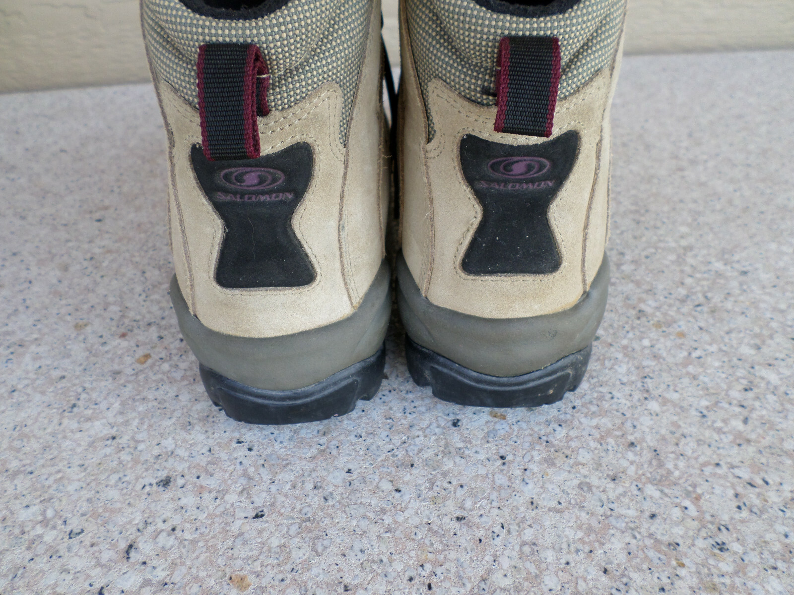 Salomon pelle scamosciata marrone chiaro foderato Goretex 6 pollici. stivali. Donna 7 5 (euro 39)