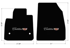 NEW! BLACK Carpet Floor Mats 2019-2024 Cadillac XT4 Embroidered Logo Set of 2