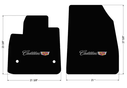 NEW! BLACK Carpet Floor Mats 2017-2025 Cadillac XT5 Embroidered Logo Set of 2