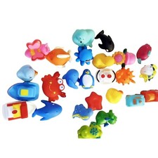 Bath Time Toys Animal Vehicle Shapes 25 Pcs Soft Rubber Bath Play Assorted Kids