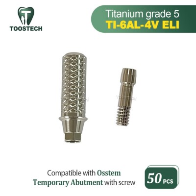 50pcs Titanium Temporary Abutment Fits Osstem Hiossen TS platform Regular Mini