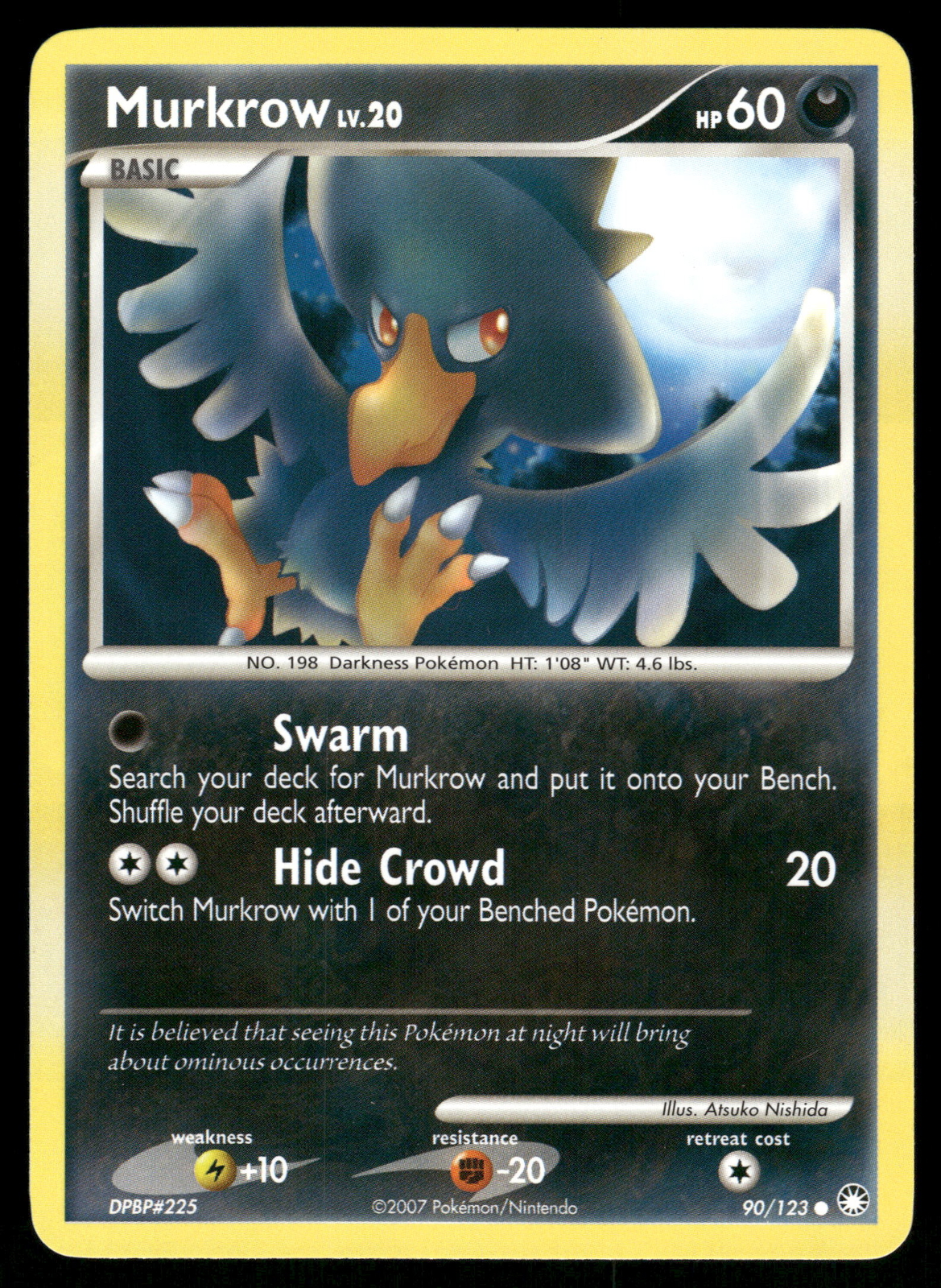 Murkrow LP 90/123 Mysterious Treasures Pokemon Card