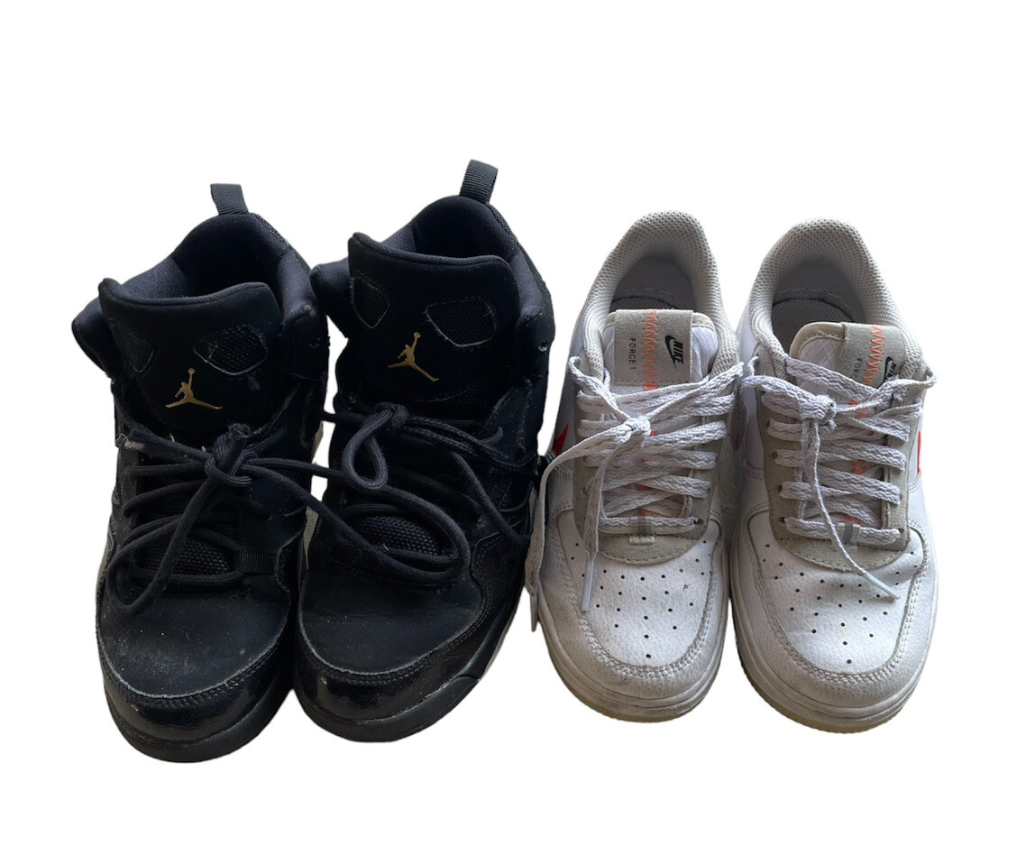 2Pair Kids Jordan Retro 14 and Nike Force 1 size 1y-12C 