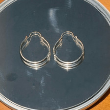 Silver tone small hoop earrings