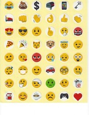 Emoji Stickers - 3 sheets of 48 - 144 total - Free Shipping