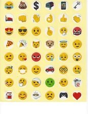 Emoji Stickers - 3 sheets of 48 - 144 total - Free Shipping