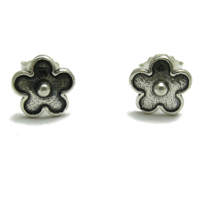 Handgefertigte kleine Sterling Silber Ohrringe massiv 925 Blumen E000710 Kaiserin