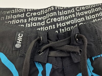 Hawaiian Island Creations (HIC) Stretch Boardshorts Blue/Black 36
