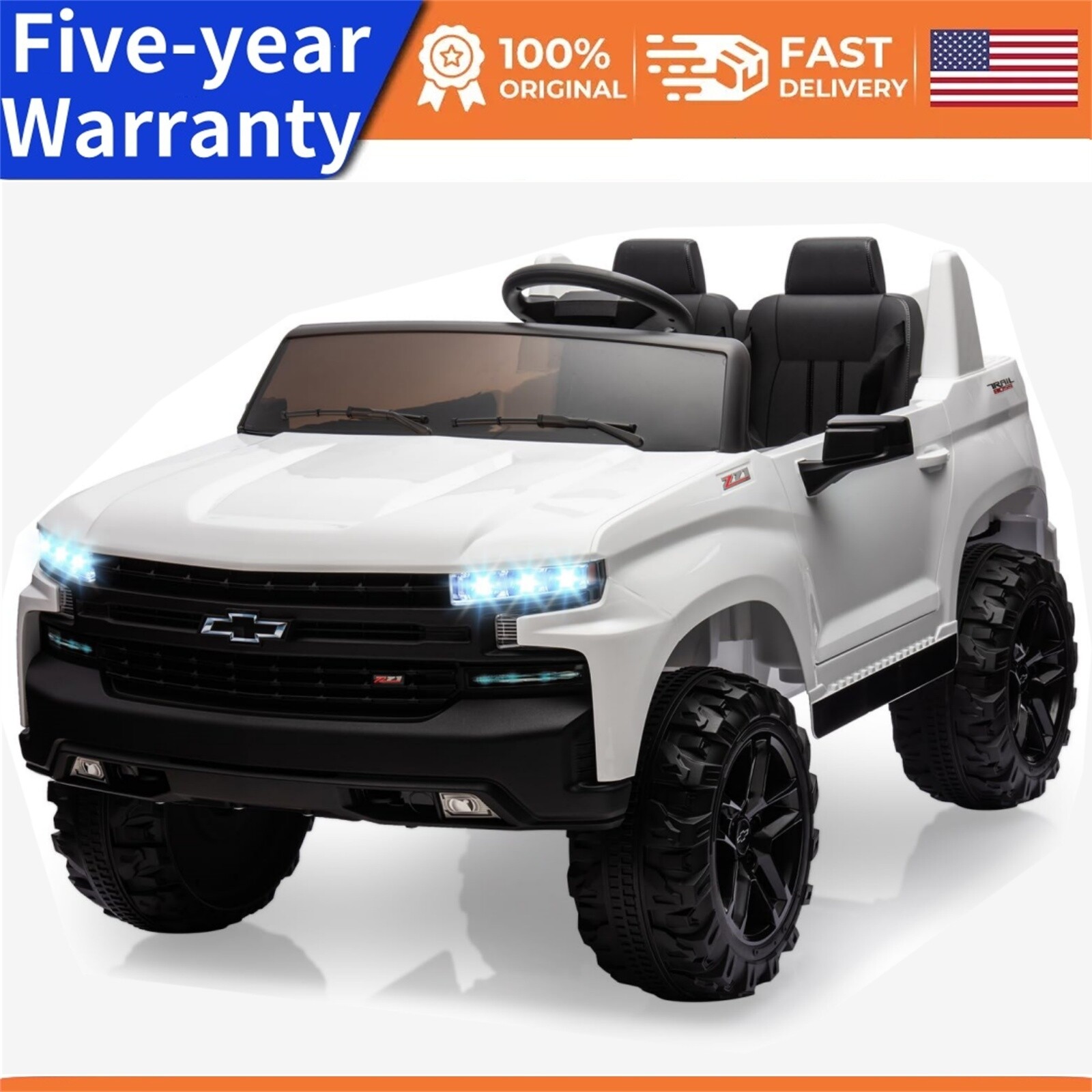 24V Chevrolet Silverado Ride-On Toy with 2 Seats, 3 Speeds & MP3 Player for Kids  