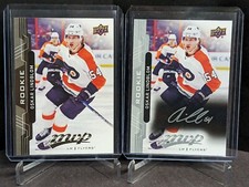 18-19 Upper Deck MVP Silver Script #230 Oskar Lindblom RC & #230 Base RC