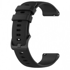 Watch Band For Garmin Vivoactive 4S Silicone 18 Mm Replacement Black Buckle