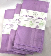 Vtg Essential Home Satin Stripe Cloth Napkins 3 Sets of 2 Light Purple