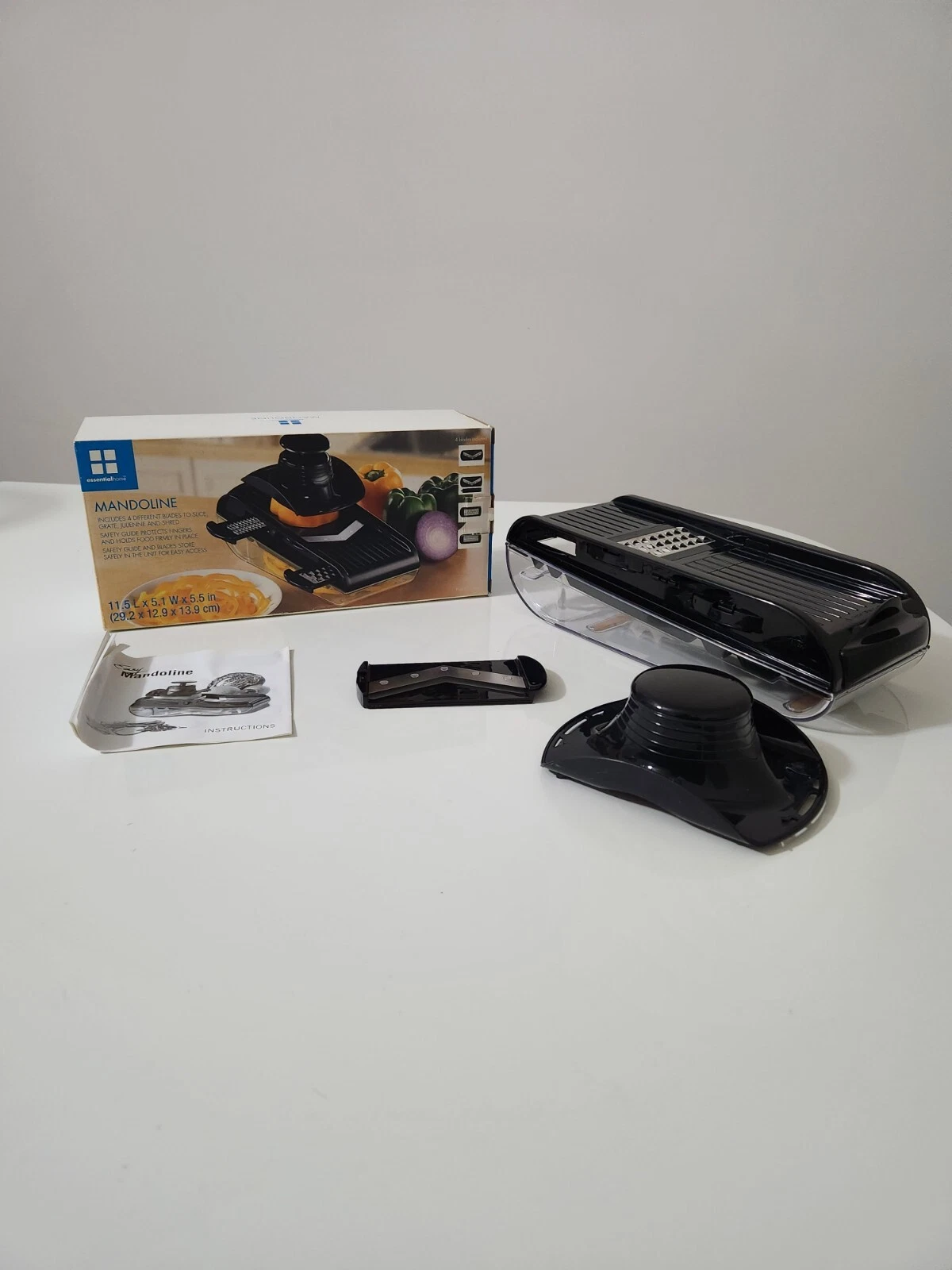Mandoline Slicer Essential Home With 4 Blades Original Box And Instructions