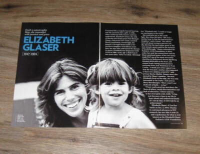 GONE TOO SOON Elizabeth Glaser original TWO pages PHOTO + text