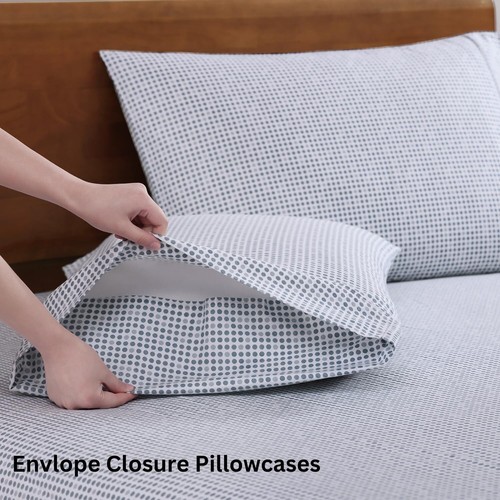 Lane Linen Queen Bed Sheets Set - 100% Organic Cotton Sheets Queen Size, 4Pc ... - 第 6/9 張圖片
